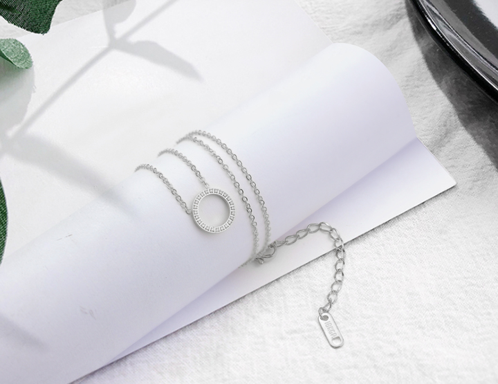 Dây chuyền Titan - TN436 - Vòng tròn đính kim