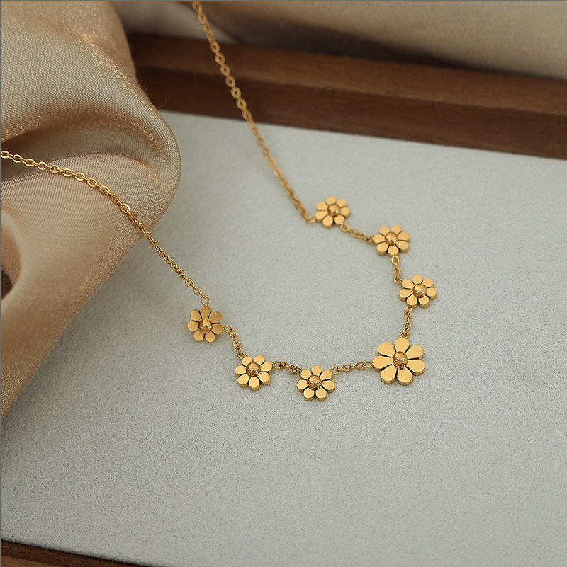 Dây chuyền Titan - TN043 - 7 hoa cúc