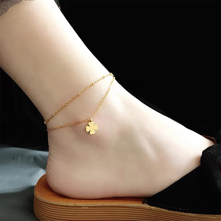 Lắc chân Titan - TA680 - Cỏ 4 lá 2 tầng