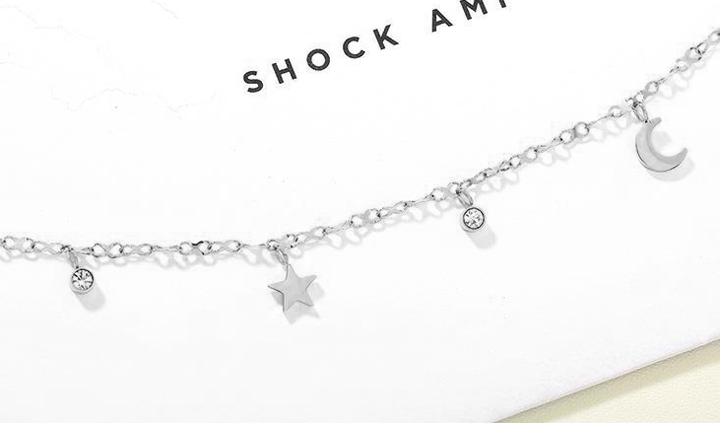 Lắc chân Titan - TA638 - trăng sao cách điệu màu vàng