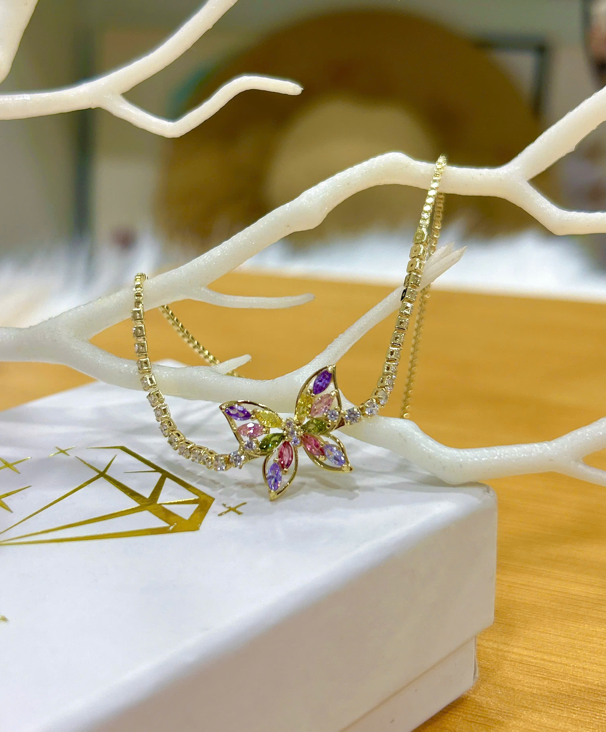 Lắc tay Bạc - TM019 - Bướm đính đá