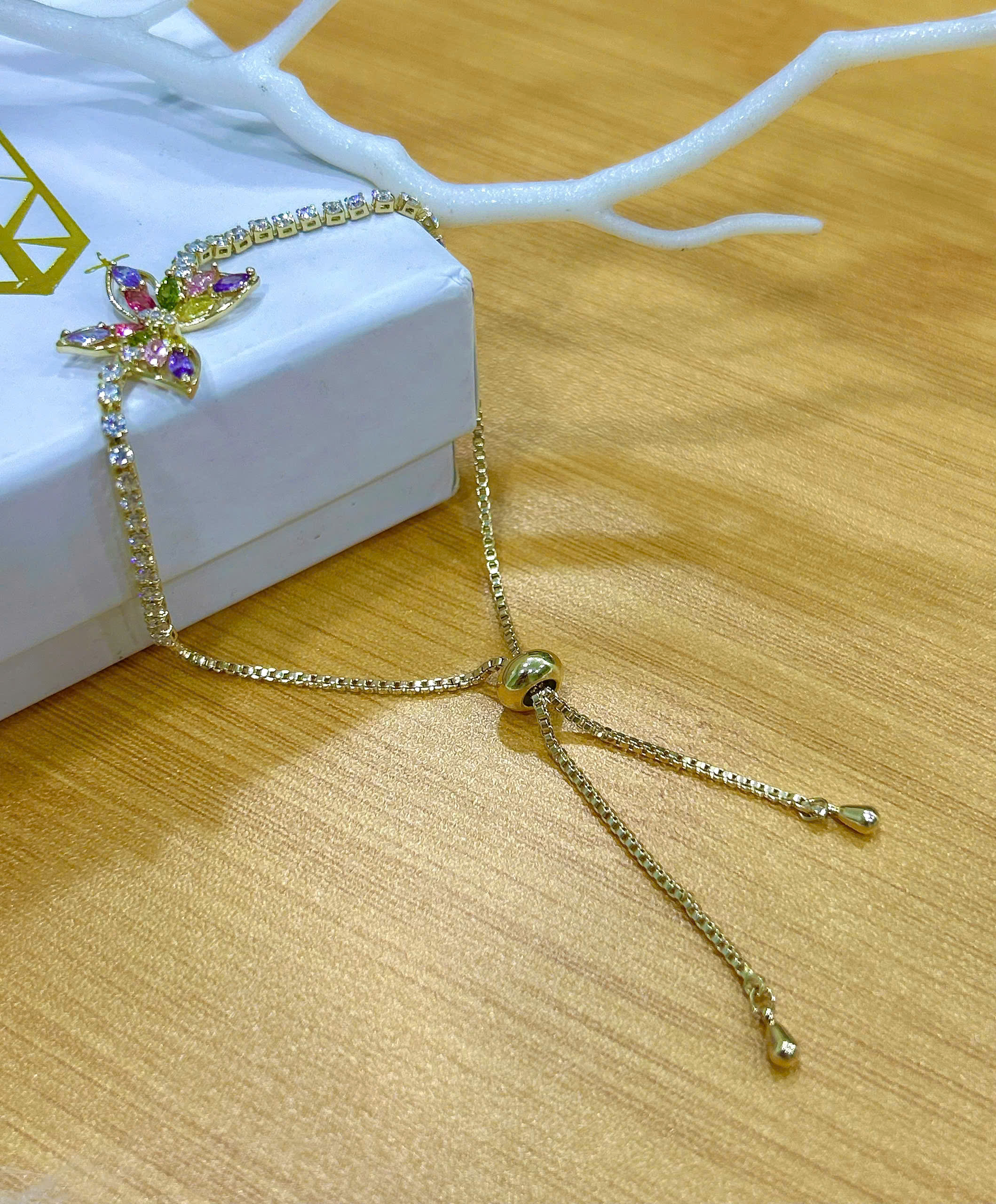 Lắc tay Bạc - TM019 - Bướm đính đá