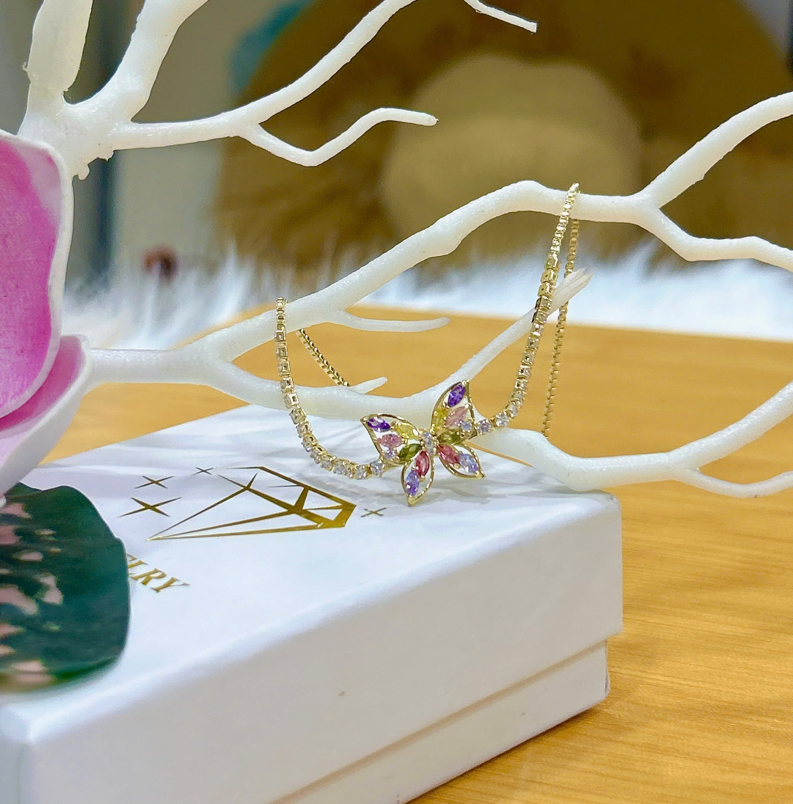 Lắc tay Bạc - TM019 - Bướm đính đá