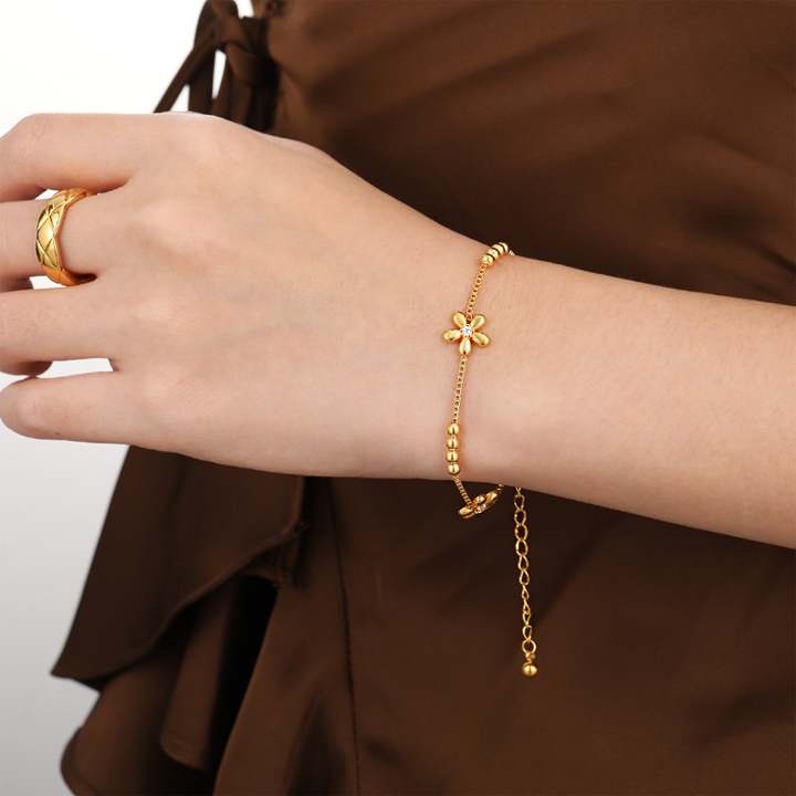 Lắc tay Titan - TA468 - hoa mai cách điệu