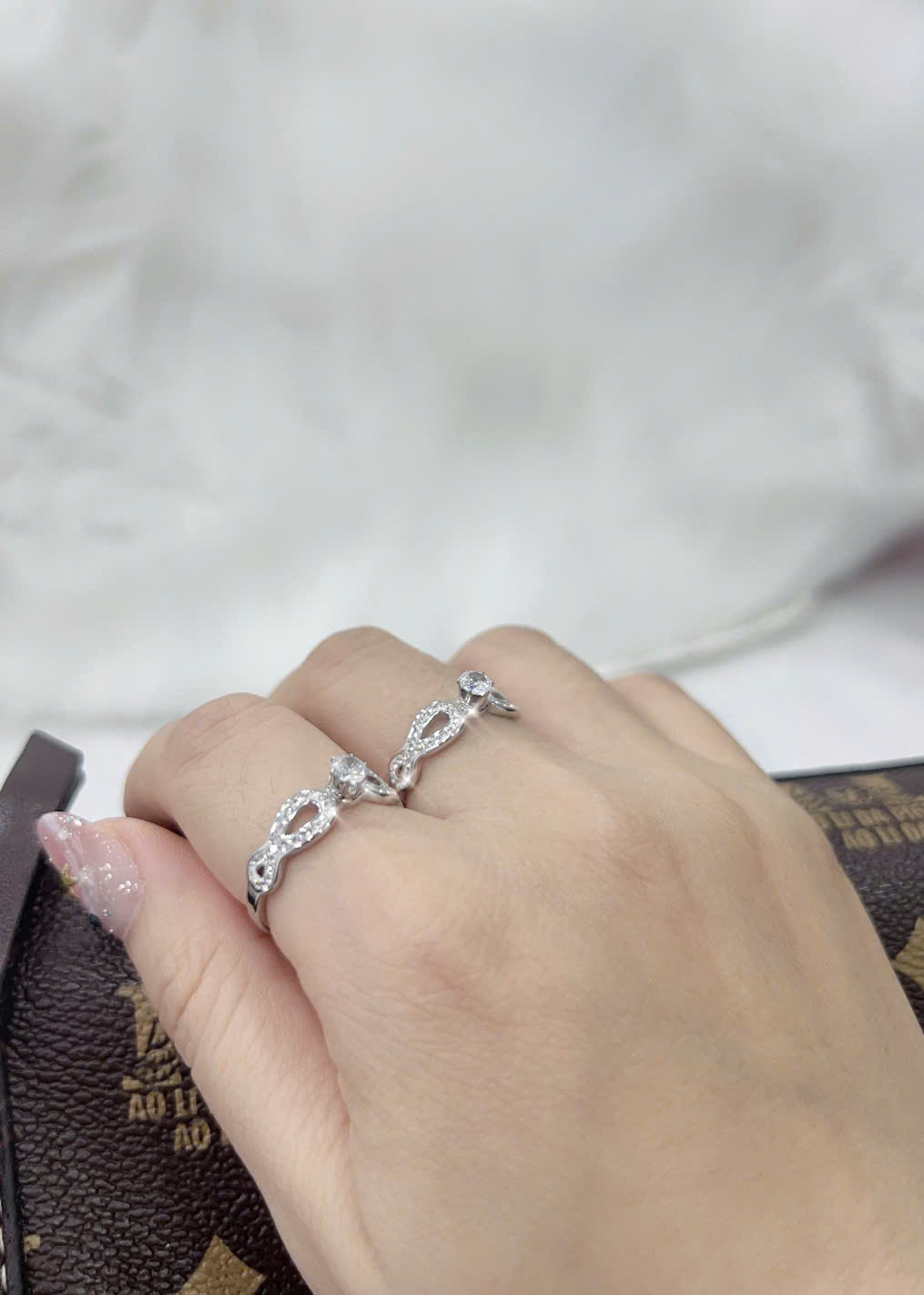 Nhẫn Titan - TC019 - Dấu vô cực đính kim