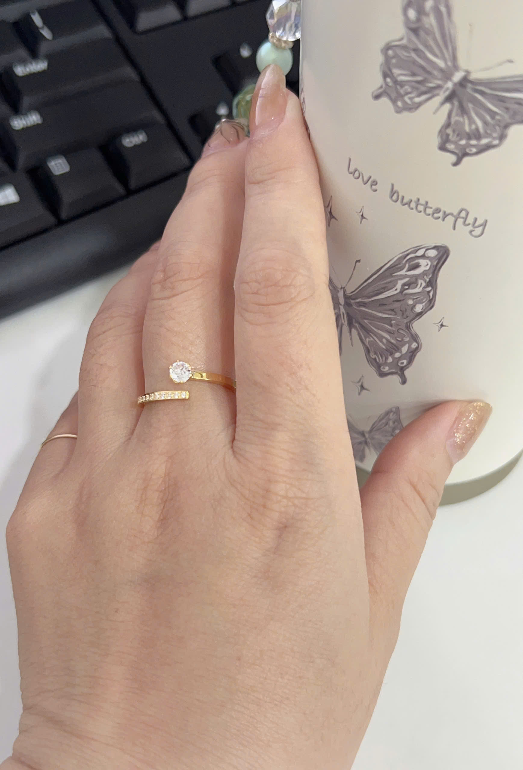 Nhẫn Titan - TC157 - Nhẫn hở chéo