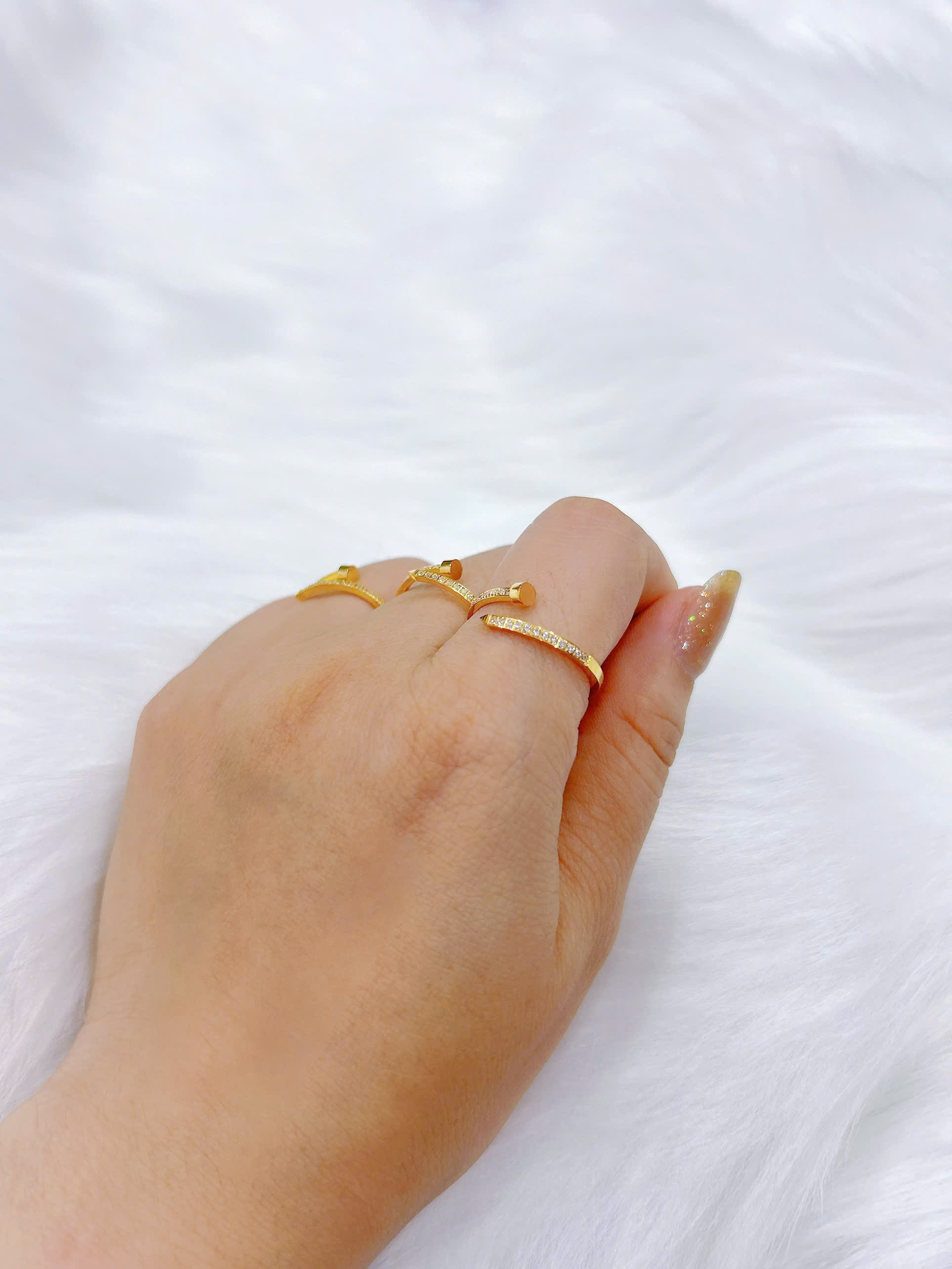 Nhẫn Titan - TC166 - Nhẫn đinh Cartier đính kim