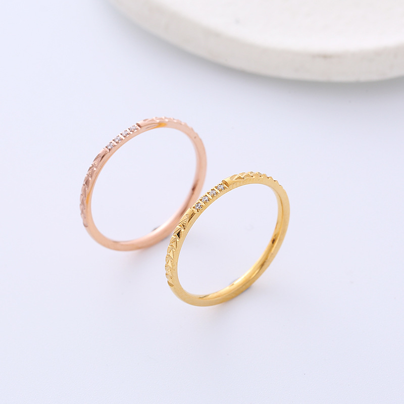 Nhẫn Titan - TC176 - Thời trang cách điệu bản mỏng