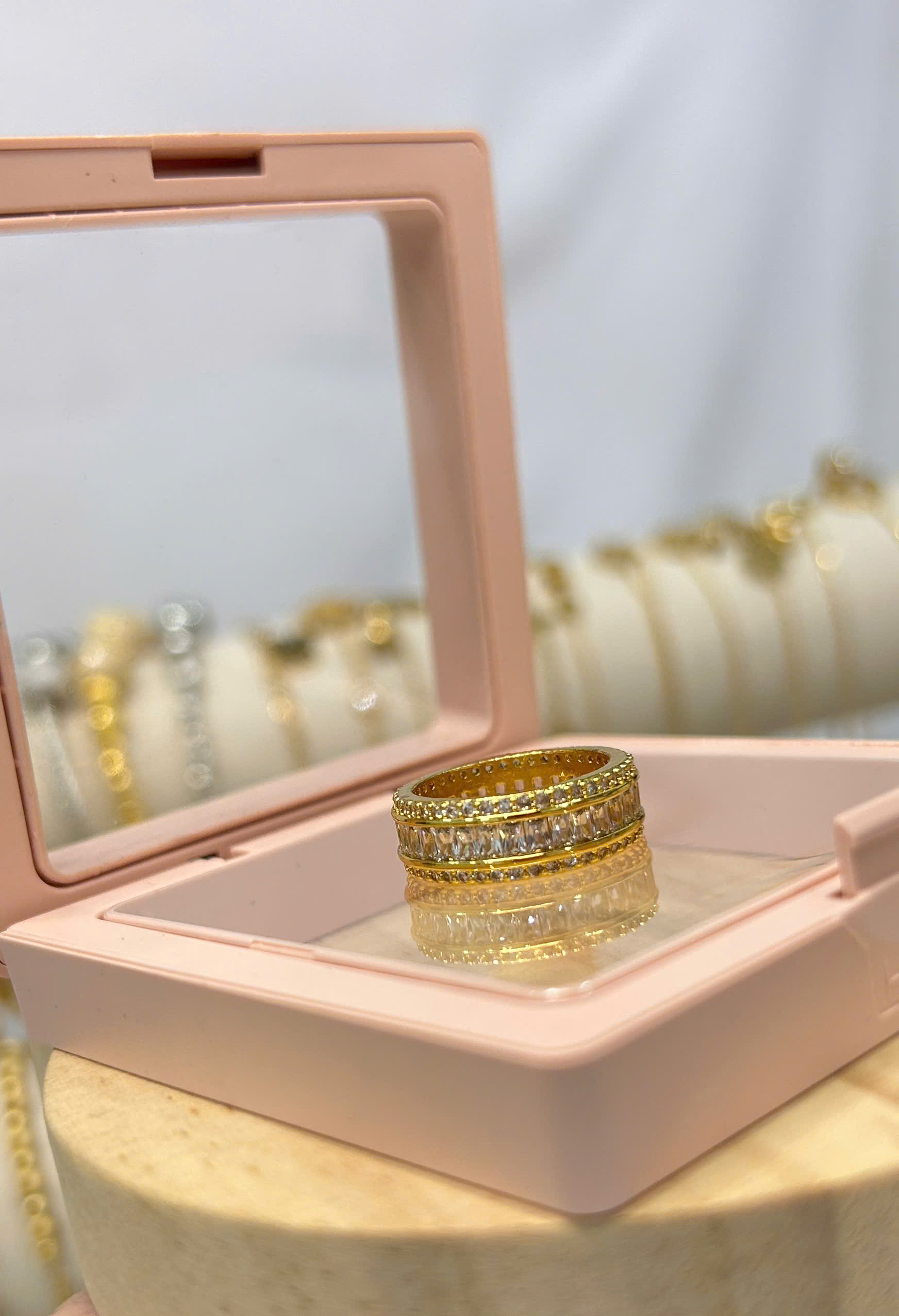 Nhẫn nữ đính đá Baguette - TM049 - phong cách Dainty Lady