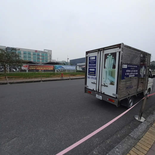 Giao hàng bông lọc bụi 10mm tại nhà máy LG Hải Phòng