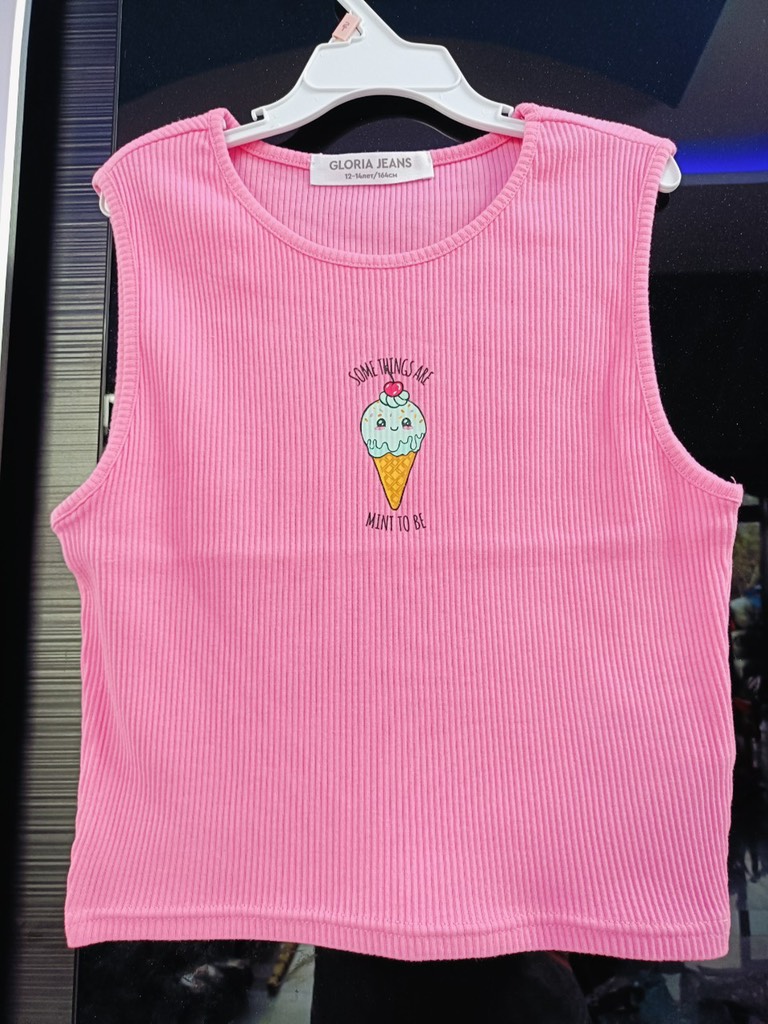 A24 Áo ba lỗ thun tăm croptop cho bé gái