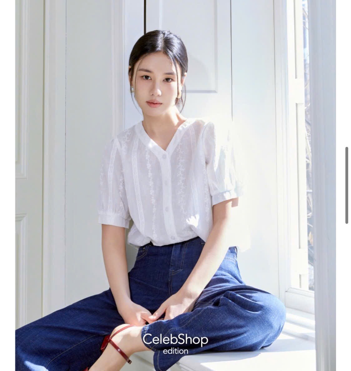 A77 Áo sơ mi thêu Celebshop