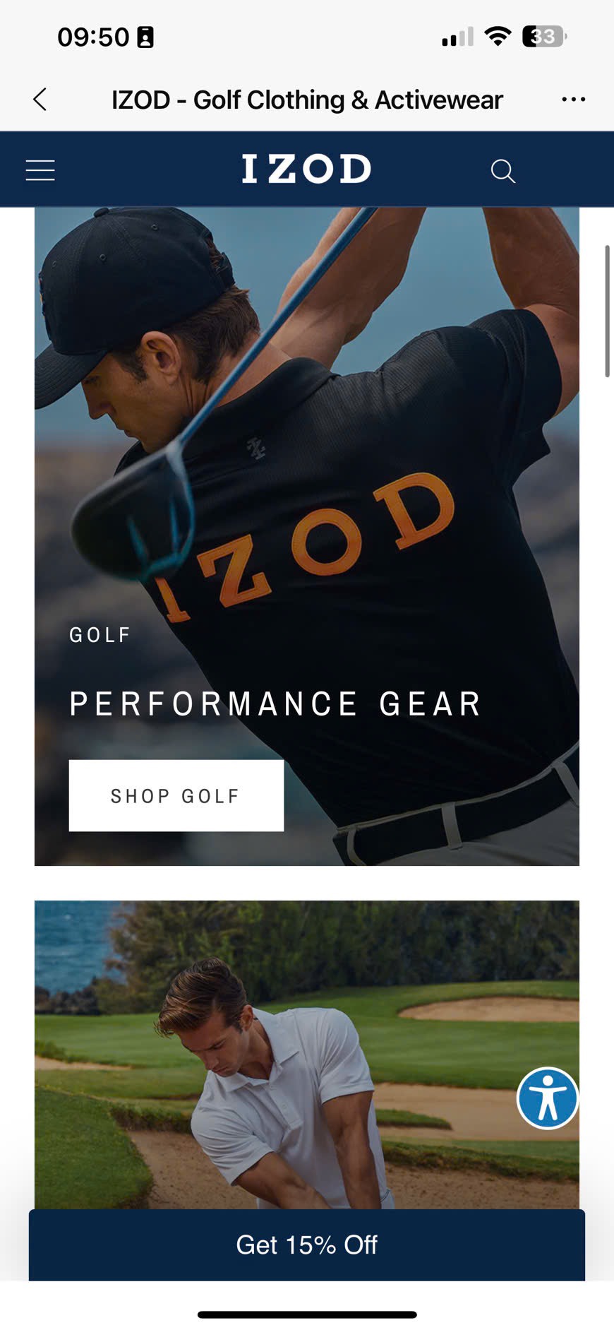 Q79 Quần golf nam izod
