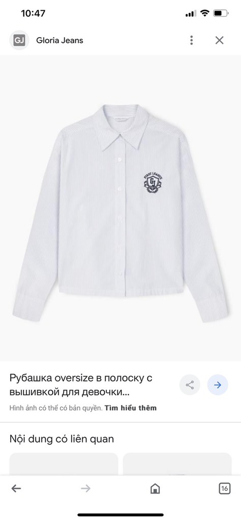 Áo sơ mi kẻ bé gái GJ