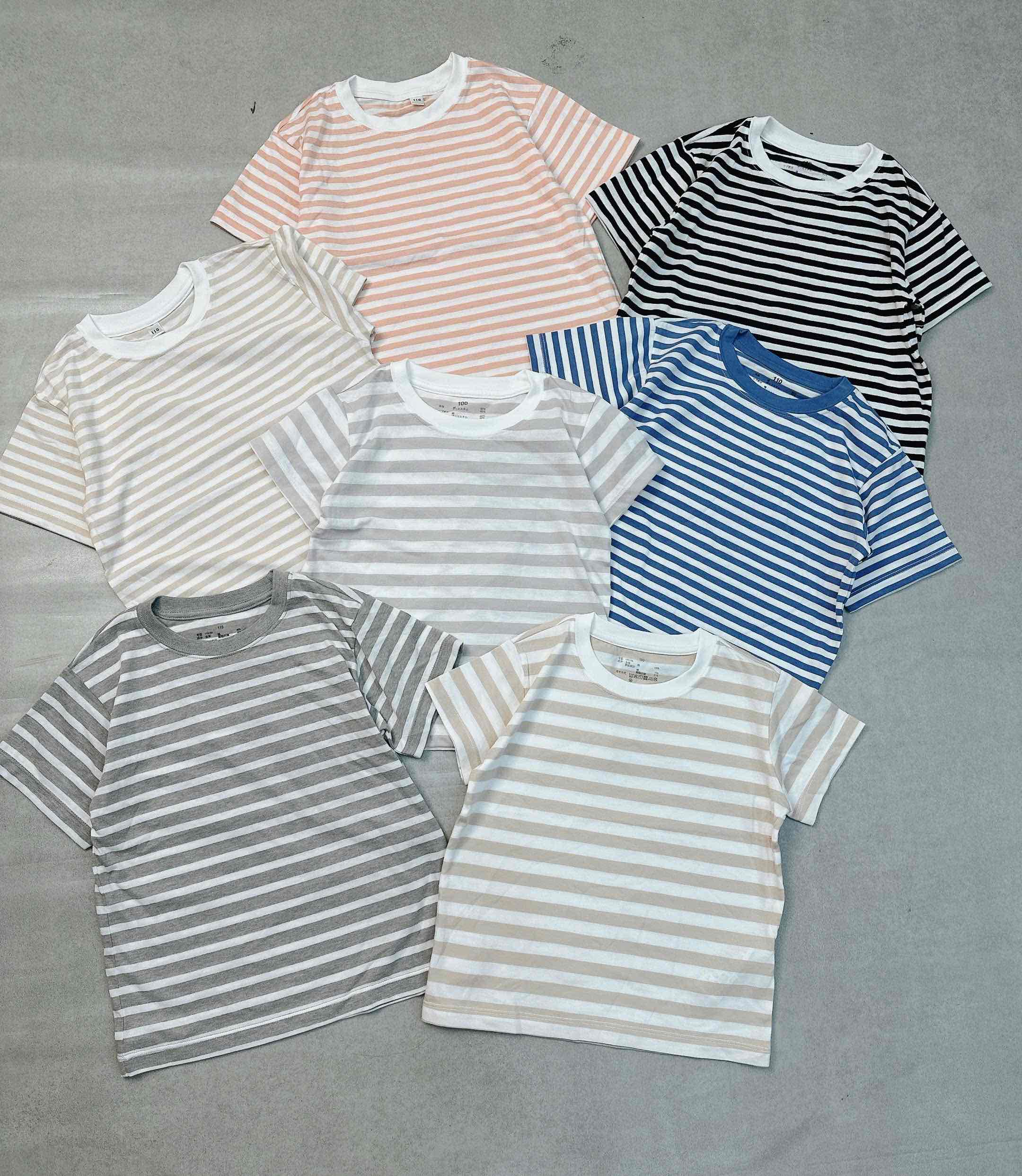 Áo Mu Zi kẻ nhỏ set 3 chiếc