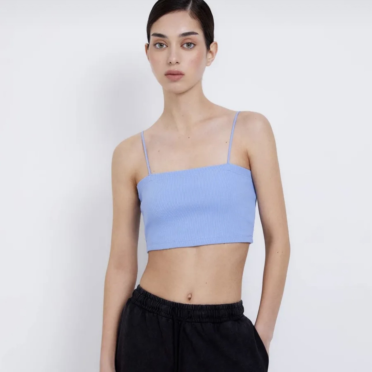 Áo 2 dây croptop trơn Glo