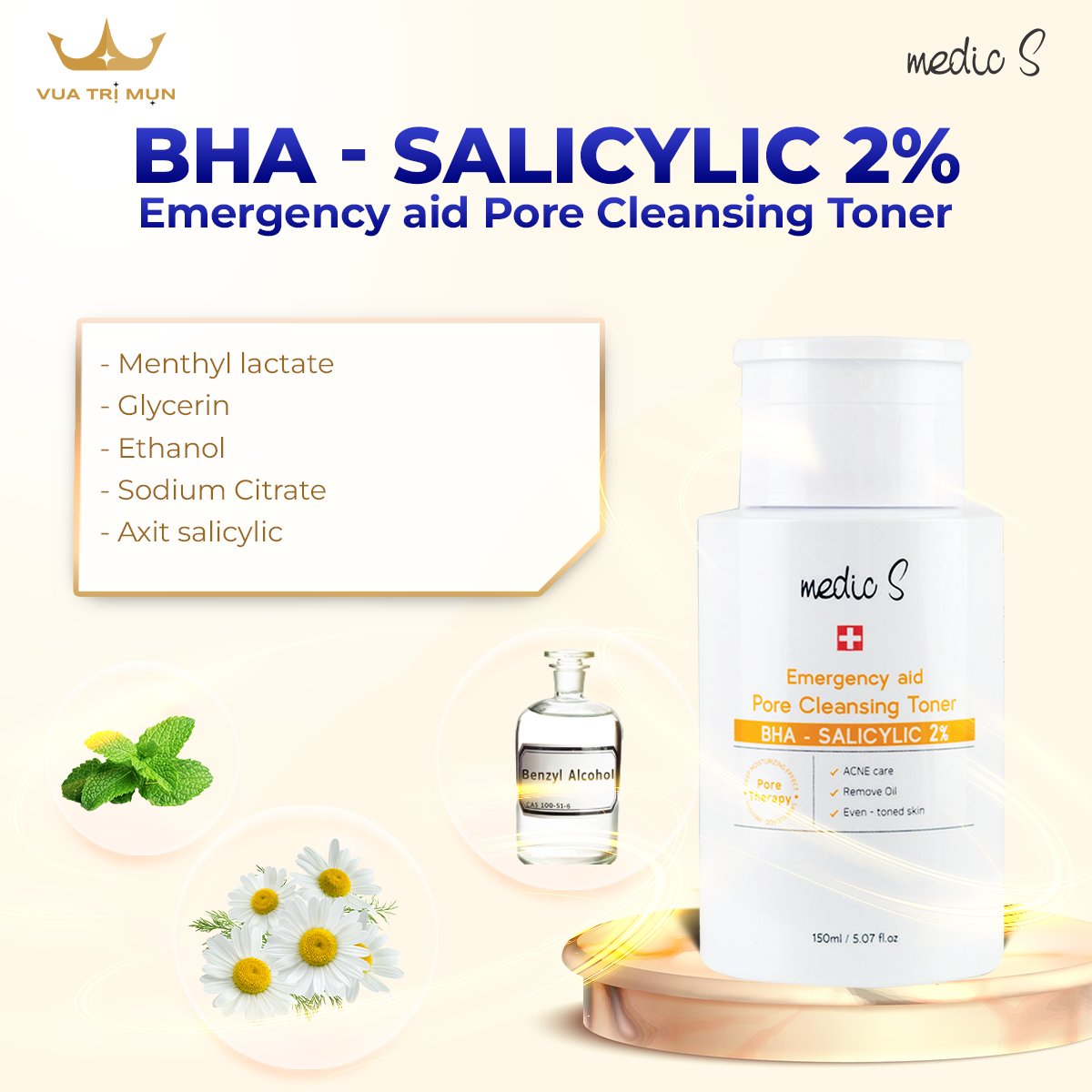 BHA SALICYLIC ACID 2% ACNE TREATMENT MEDICS 150ml - Giải Pháp Trị Mụn Hiệu Quả