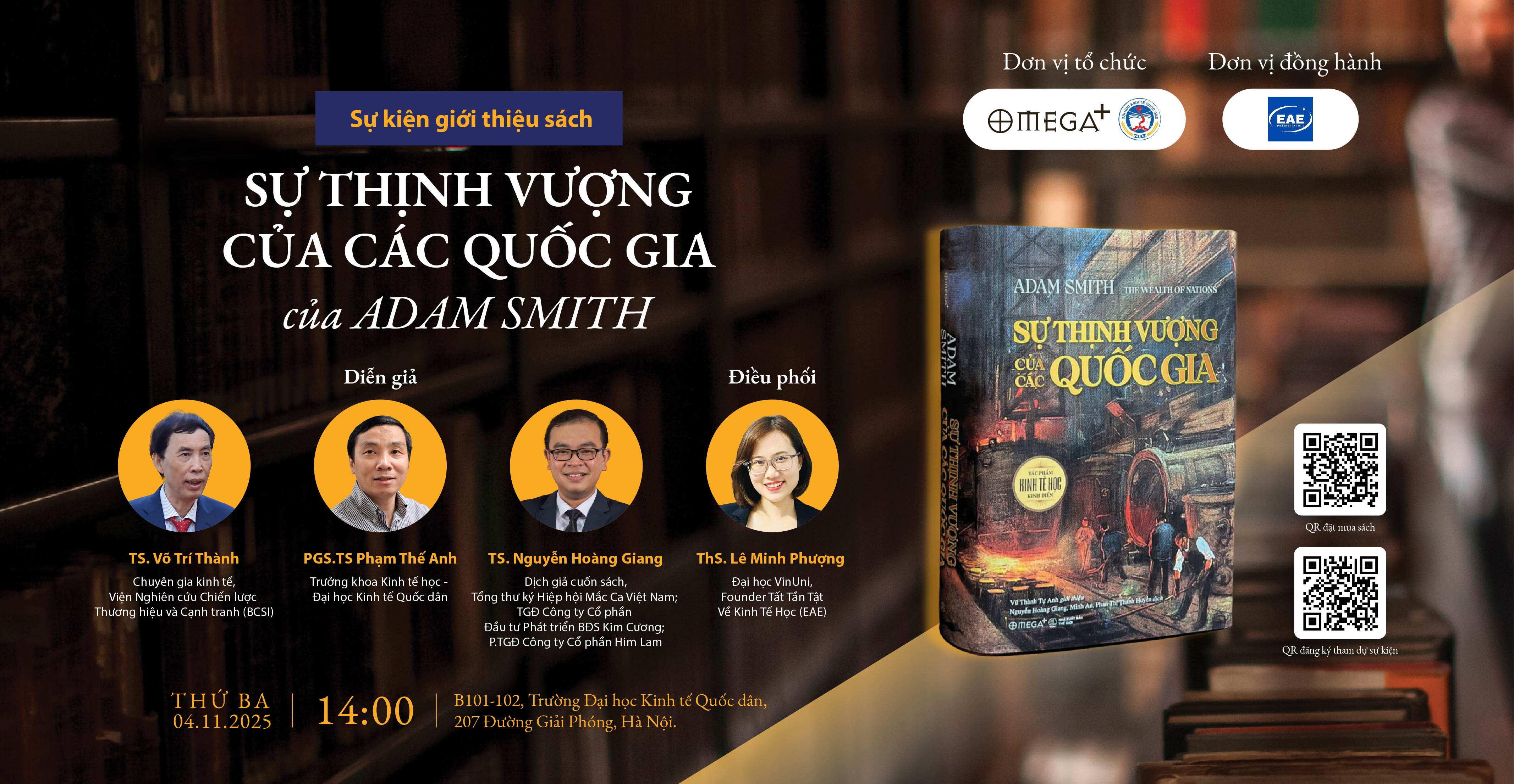 [Hà Nội] Sự kiện giới thiệu sách “Sự thịnh vượng của các quốc gia” của Adam Smit