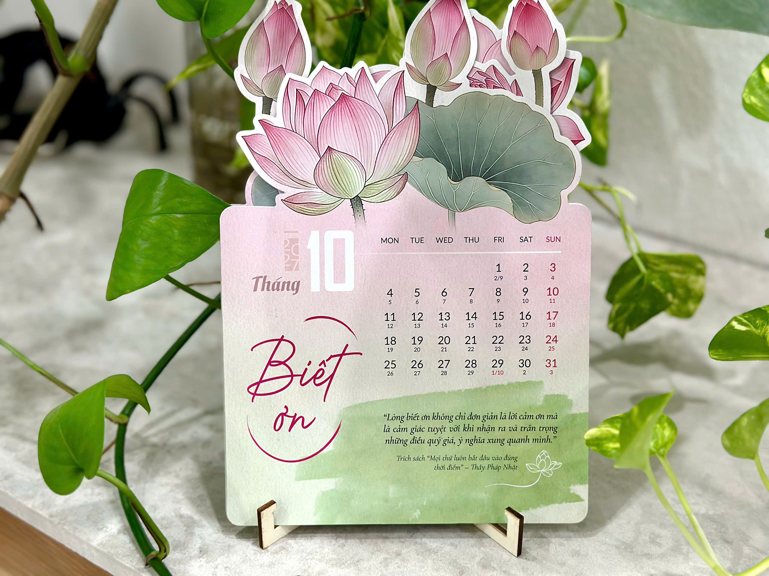 Bộ lịch 2027: Đóa bình yên nở - 365 Ngày Trọn Vẹn Nhận Biết (Thầy Pháp Nhật)