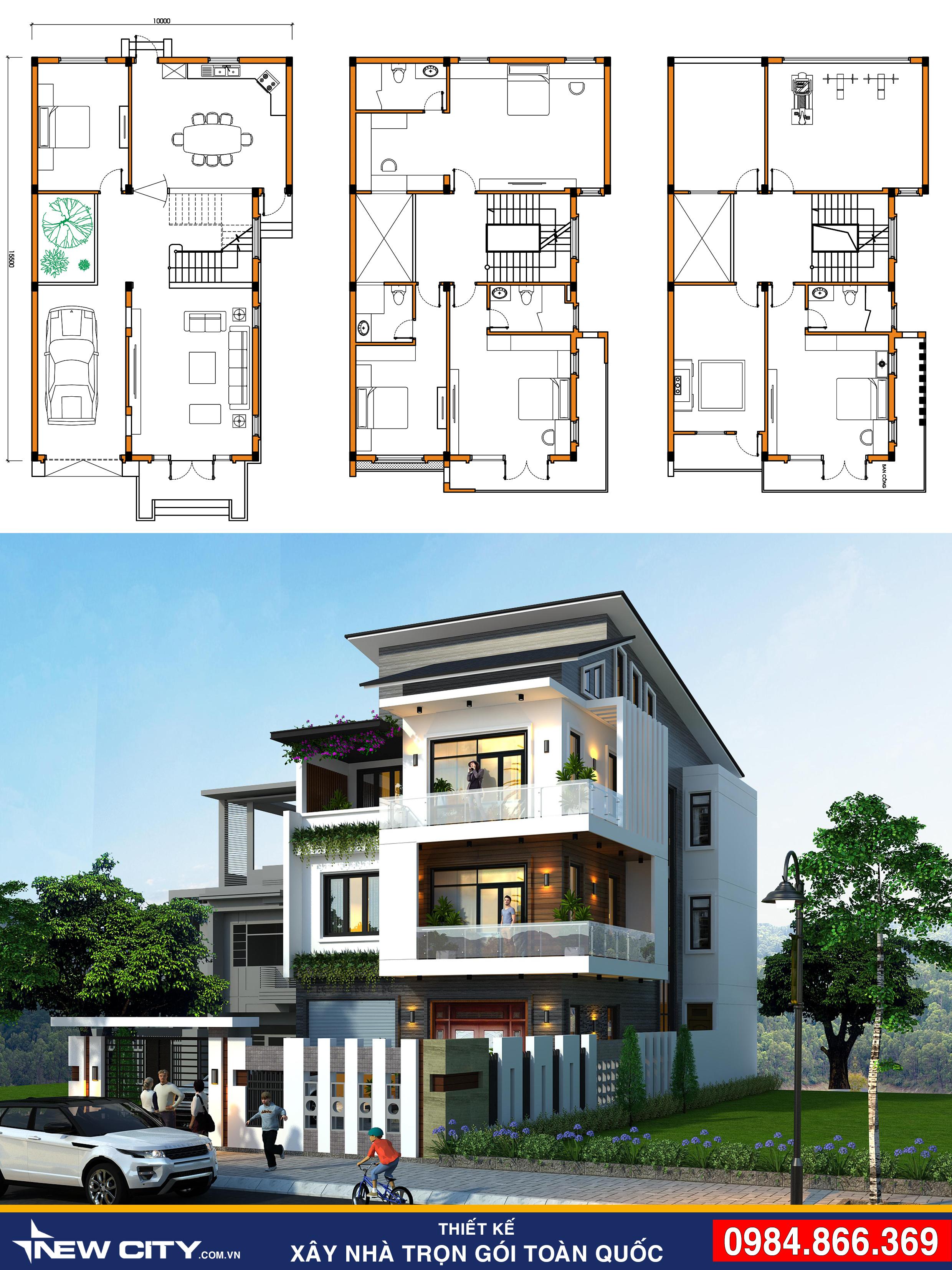BIỆT THỰ 3 TẦNG HIỆN ĐẠI
