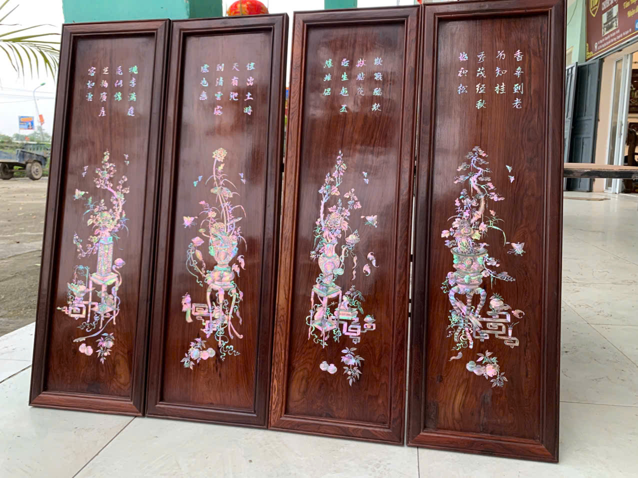 Tranh khảm ốc Tứ Quý