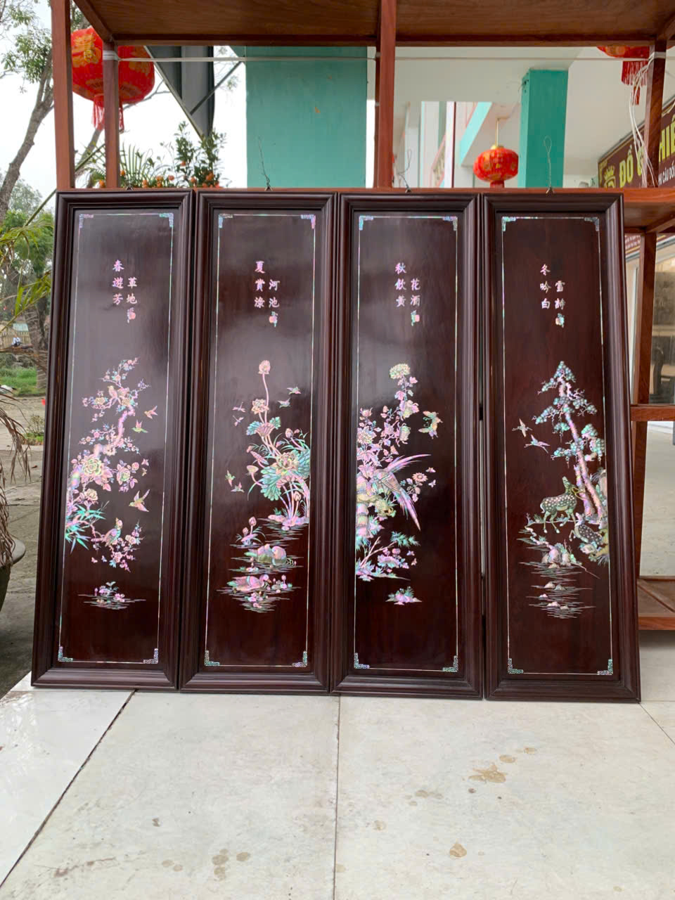 Bộ tranh khảm ốc Tứ Quý