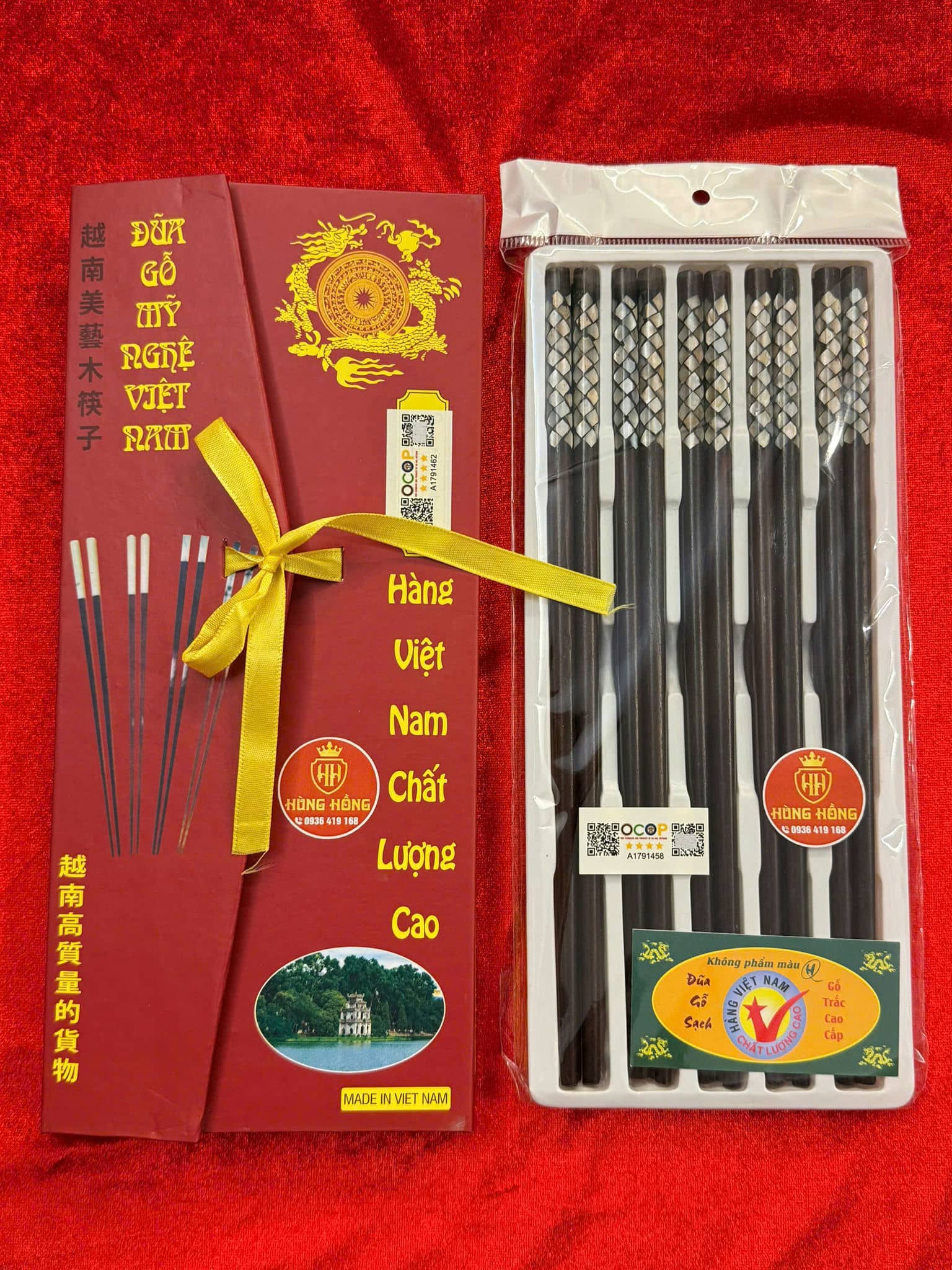Đũa gỗ trắc khảm vảy rồng