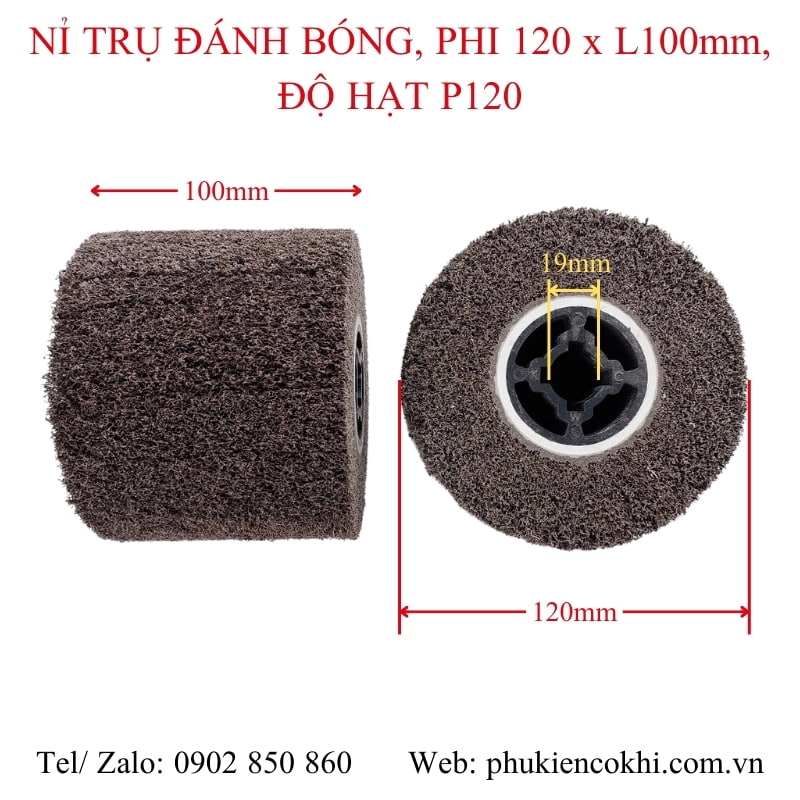 Nỉ trụ đánh bóng, phi 120 x L100mm