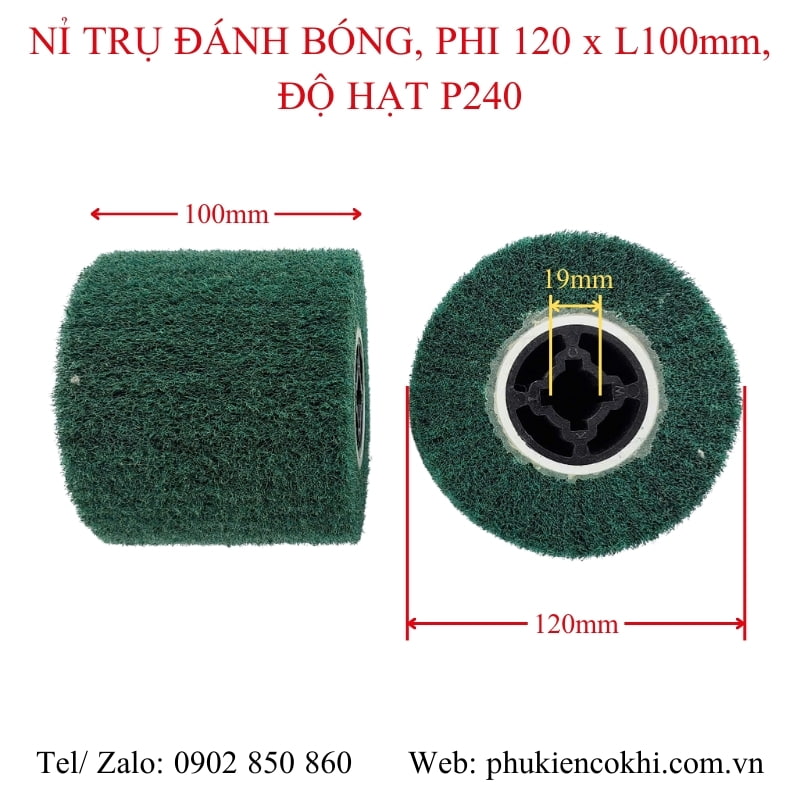 Nỉ trụ đánh bóng, phi 120 x L100mm