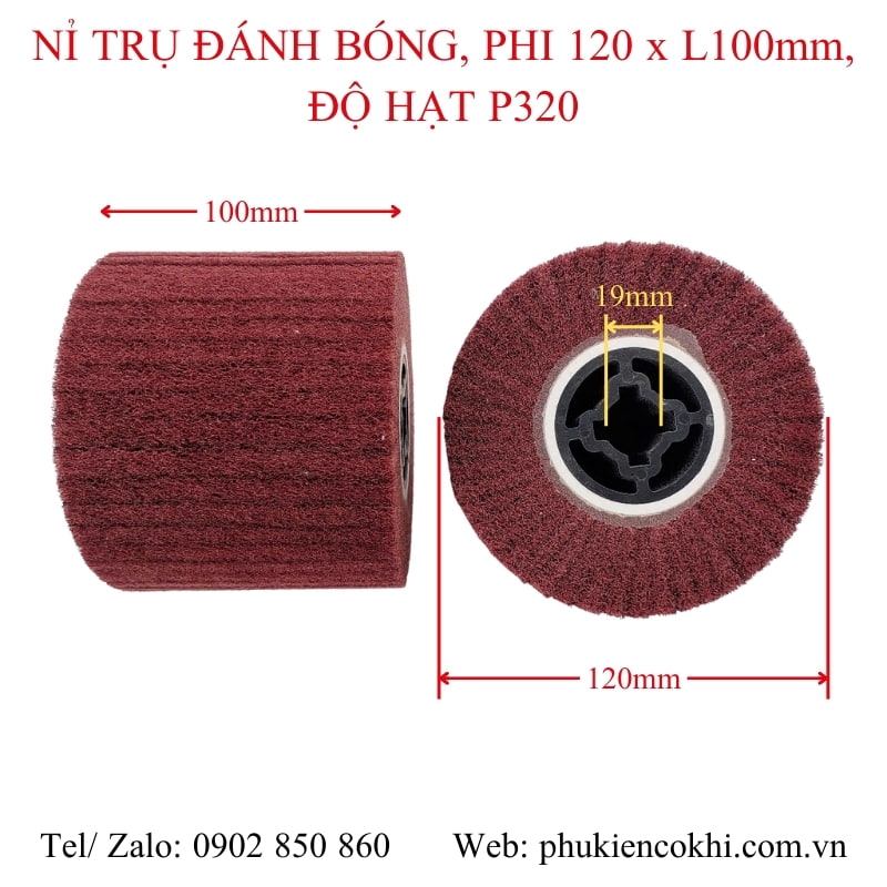 Nỉ trụ đánh bóng, phi 120 x L100mm