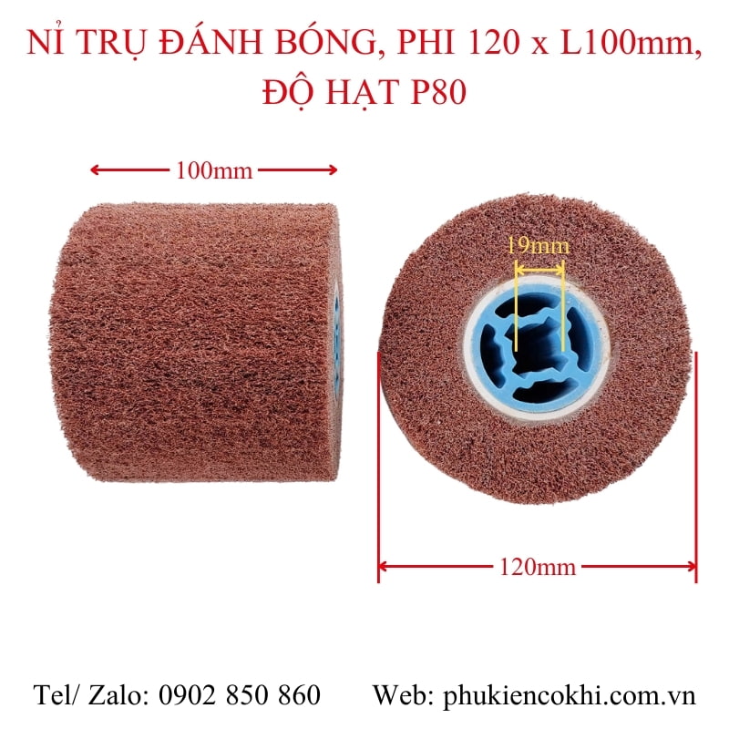 Nỉ trụ đánh bóng, phi 120 x L100mm