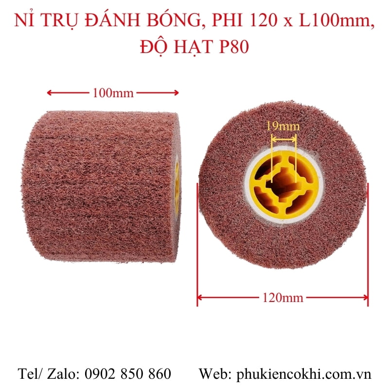 Nỉ trụ đánh bóng, phi 120 x L100mm