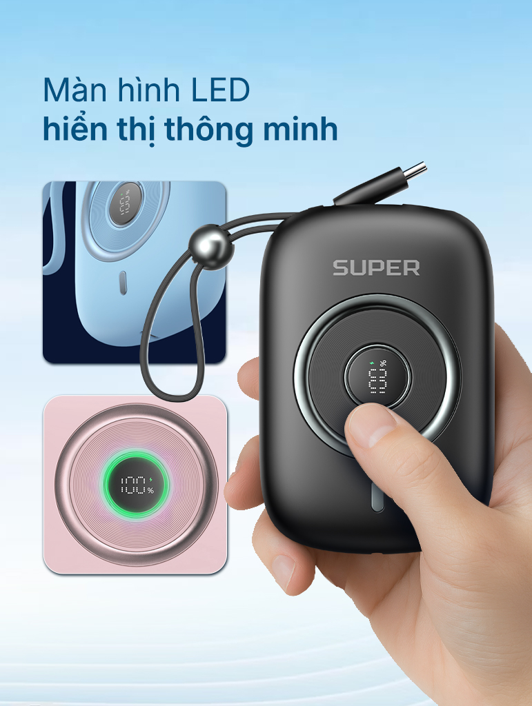 Pin sạc dự phòng  SUPER Fast PB02S – 10.000mAh 35W (Hồng)