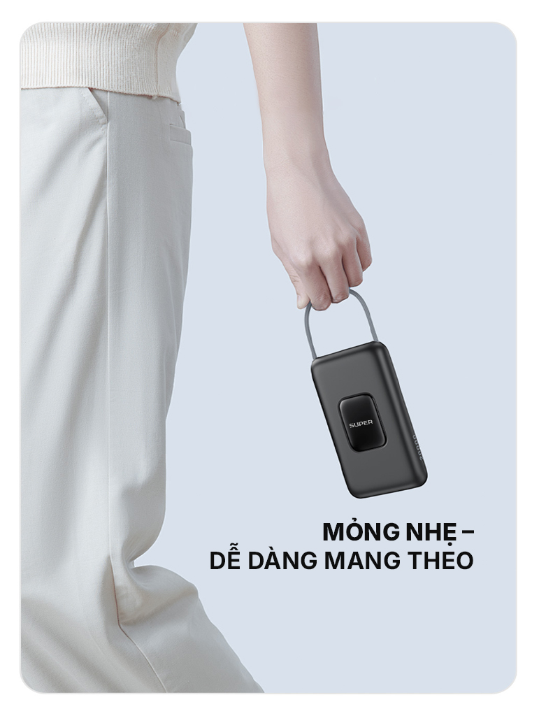 Pin sạc dự phòng SUPER Pro PB01S - 10.000mAh 22.5W (Đen)