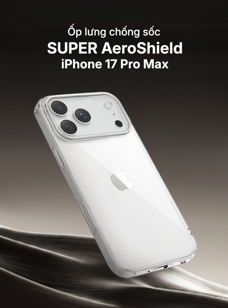 Ốp lưng trong chống sốc SUPER AeroShield iPhone 17 Pro