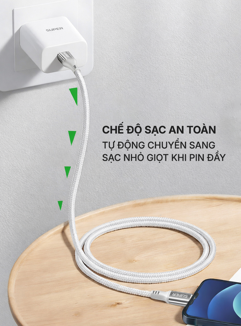Cáp sạc nhanh SUPER CL83S Type C to Lightning 1m
