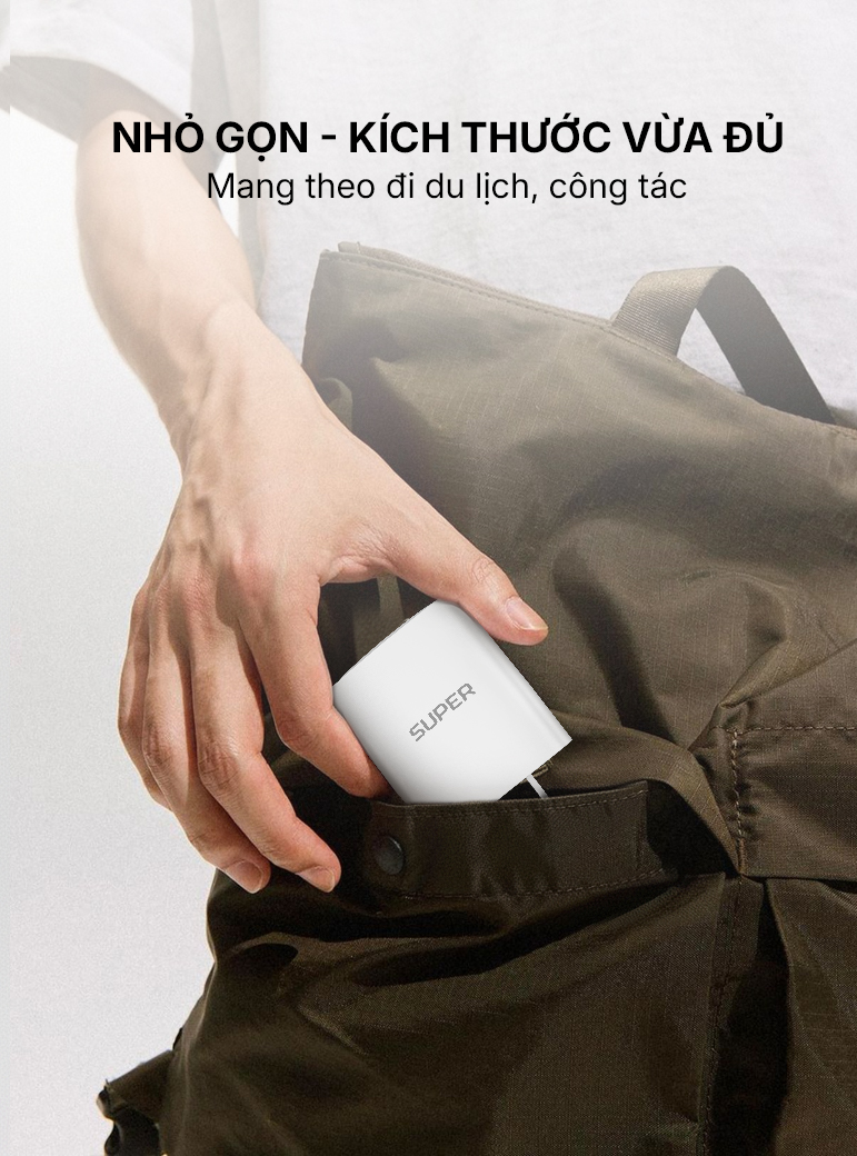 Củ sạc nhanh SUPER AD21S GaN3 1C1A 30W