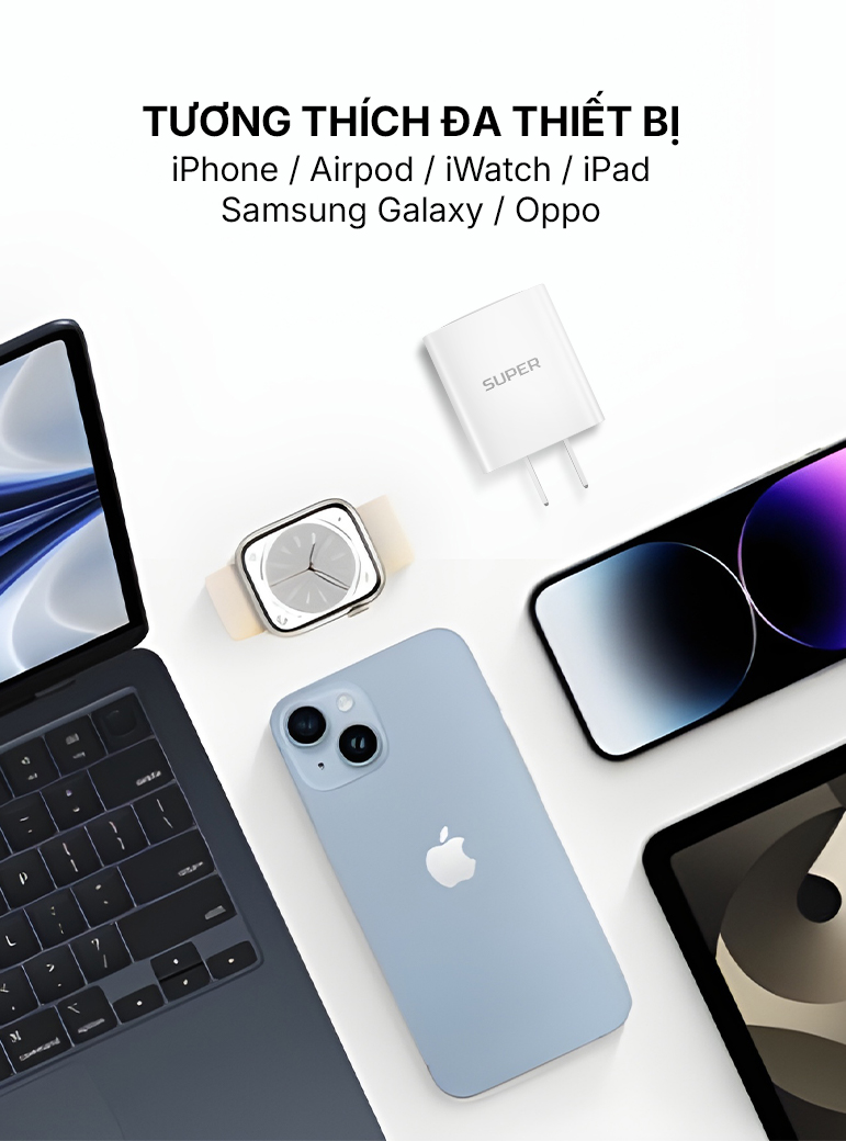 Củ sạc nhanh SUPER AD21S GaN3 1C1A 30W