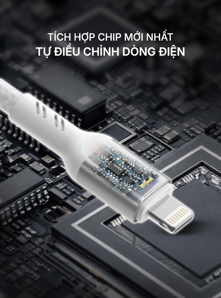 Cáp sạc nhanh SUPER CL82S LED Type C to Lightning 1m