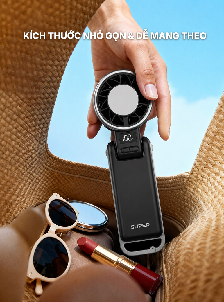 Quạt cầm tay mini làm lạnh thông minh SUPER HF03S