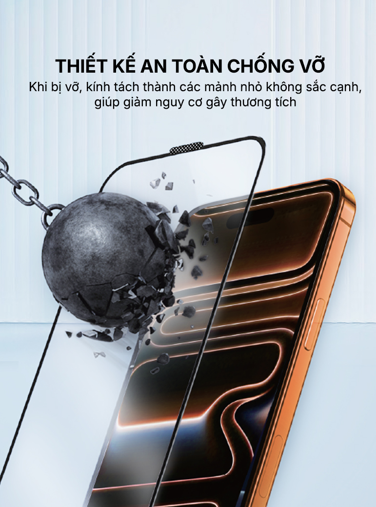 Kính cường lực SUPER chống bụi cao cấp iPhone 17 Pro Max