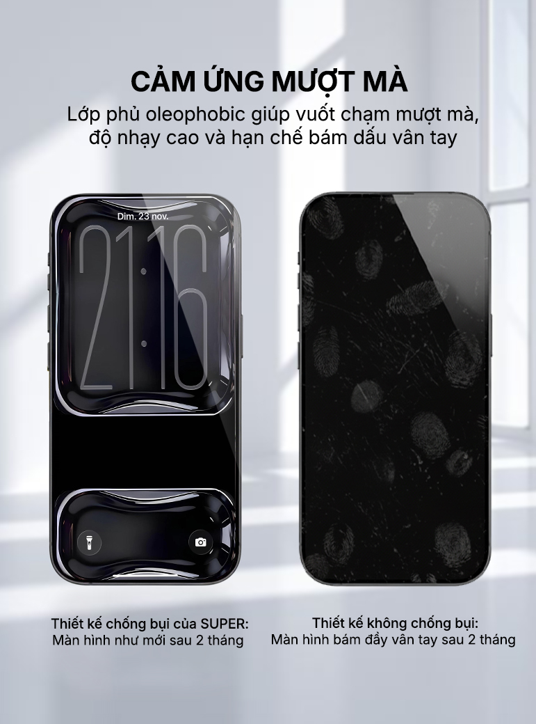 Kính cường lực SUPER chống bụi cao cấp iPhone 17 Pro