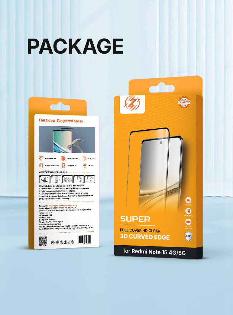Kính cường lực SUPER  Redmi Note 15 4G/5G