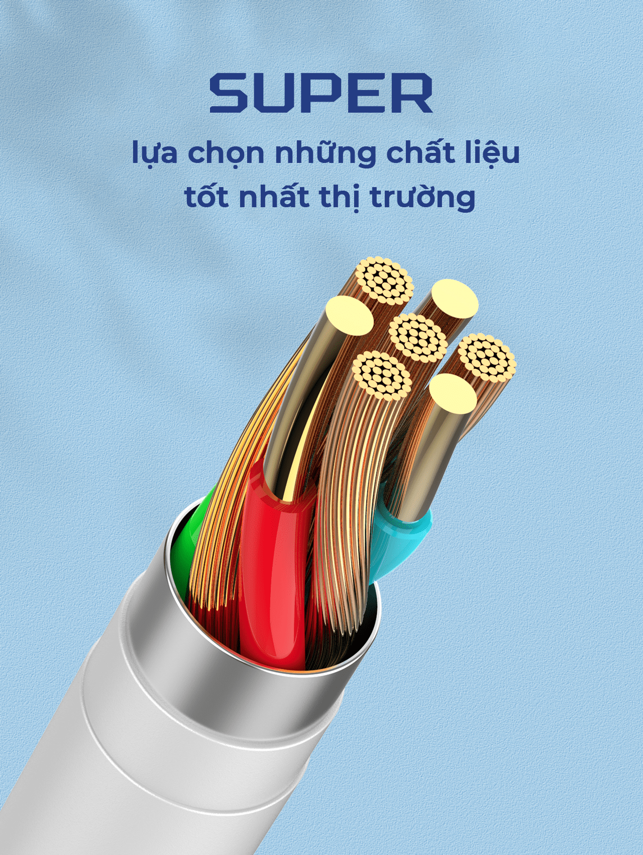 Cáp siêu nhanh SUPER LC611C Type-C (C-C) PD và QC 65W 1m