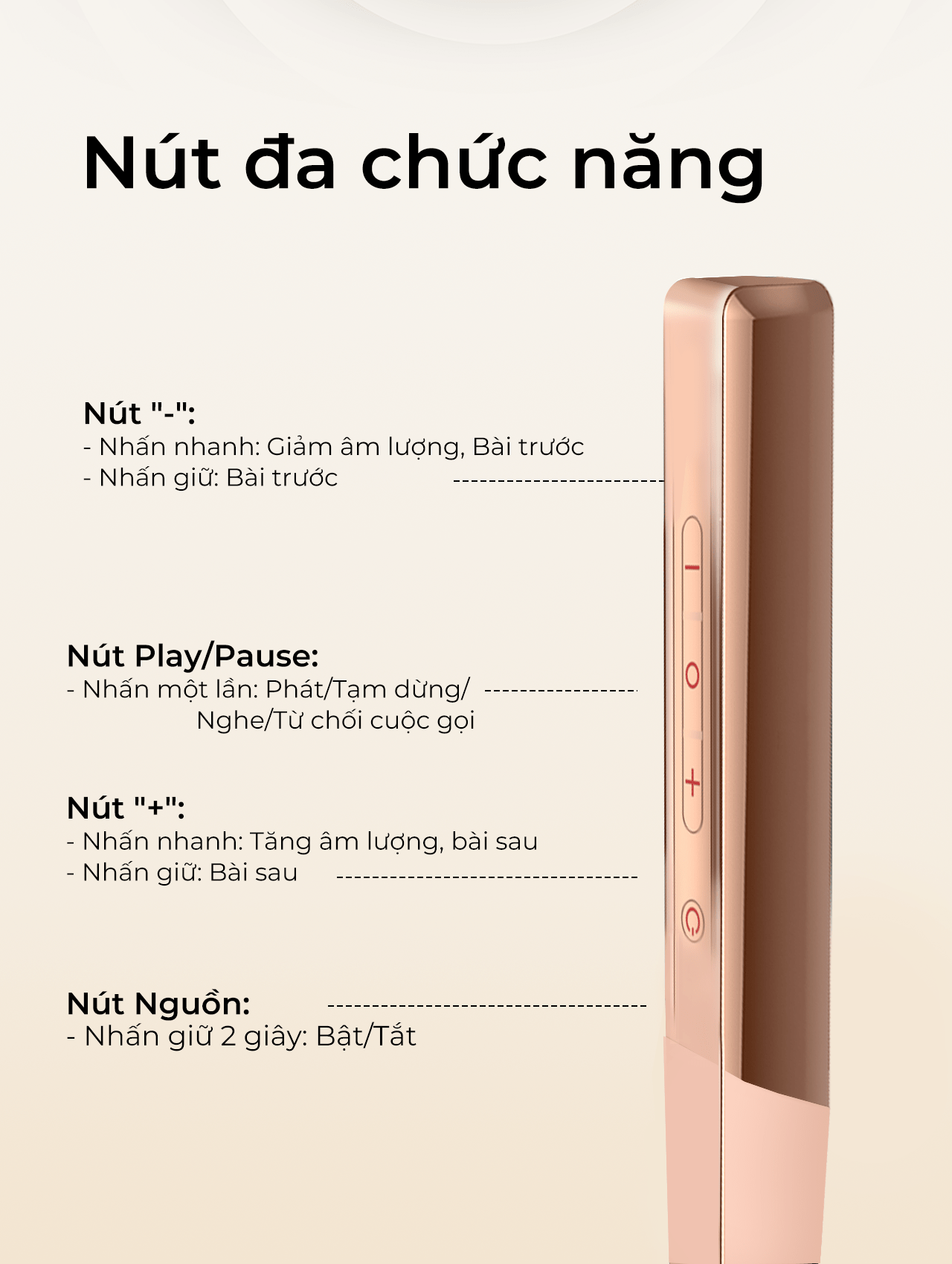 Tai nghe đeo cổ stereo không dây SUPER N01 Wireless, màu Vàng Kim