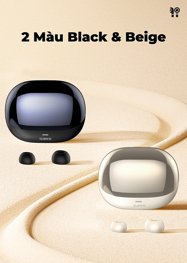 Tai nghe stereo không dây cao cấp SUPER T06 Wireless, màu Đen