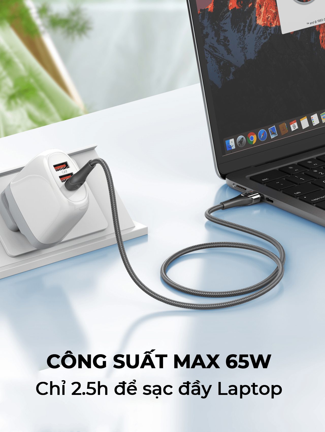 Cáp siêu nhanh SUPER LC861C Type-C (C-C) PD và QC 65W 1m