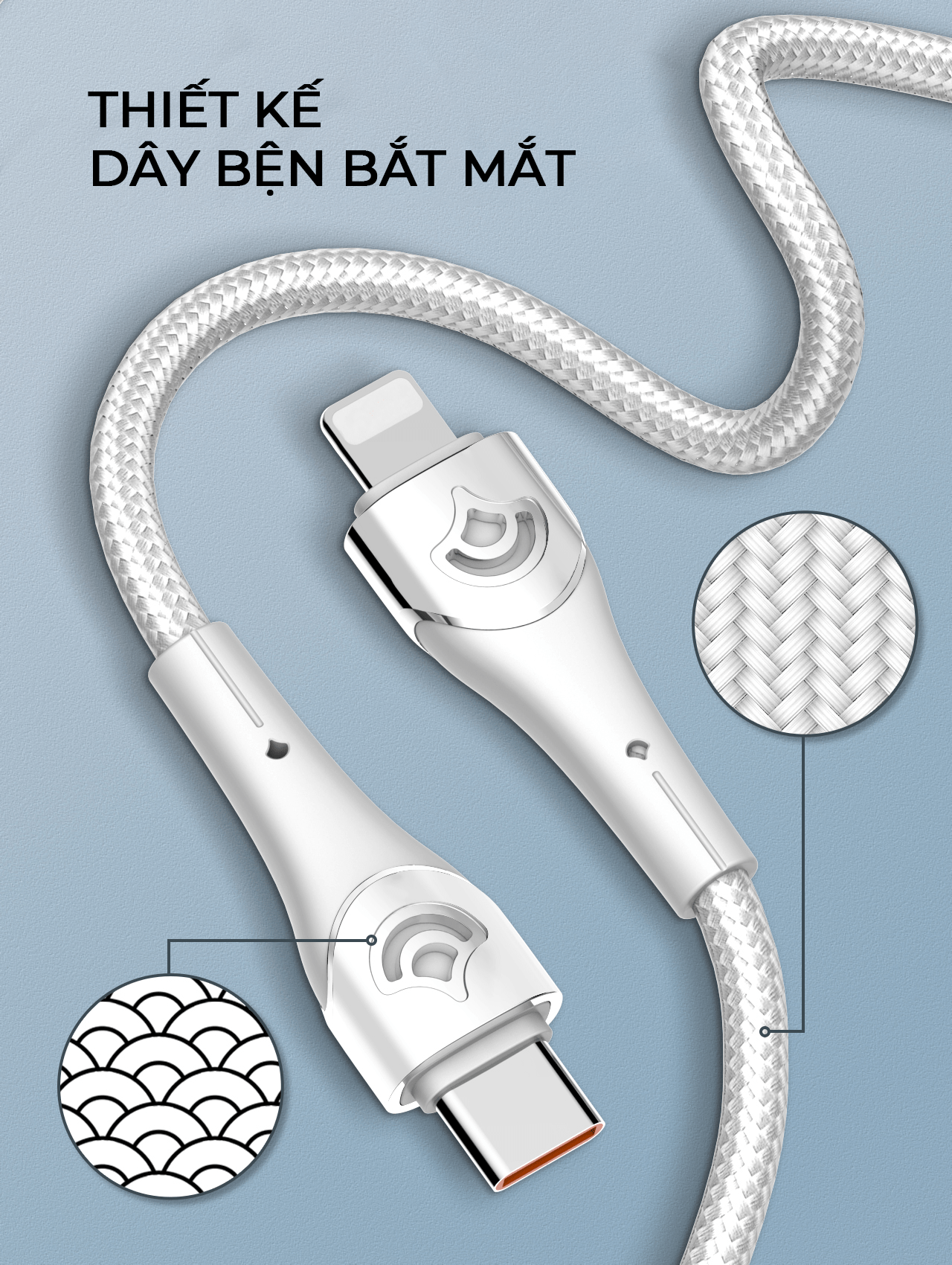 Cáp sạc nhanh SUPER LC861i Lightning (C-Lightning) PD 30W 1m