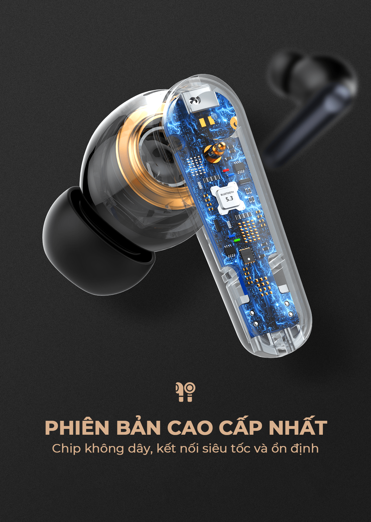 Tai nghe stereo không dây cao cấp SUPER T06 Wireless, màu Đen