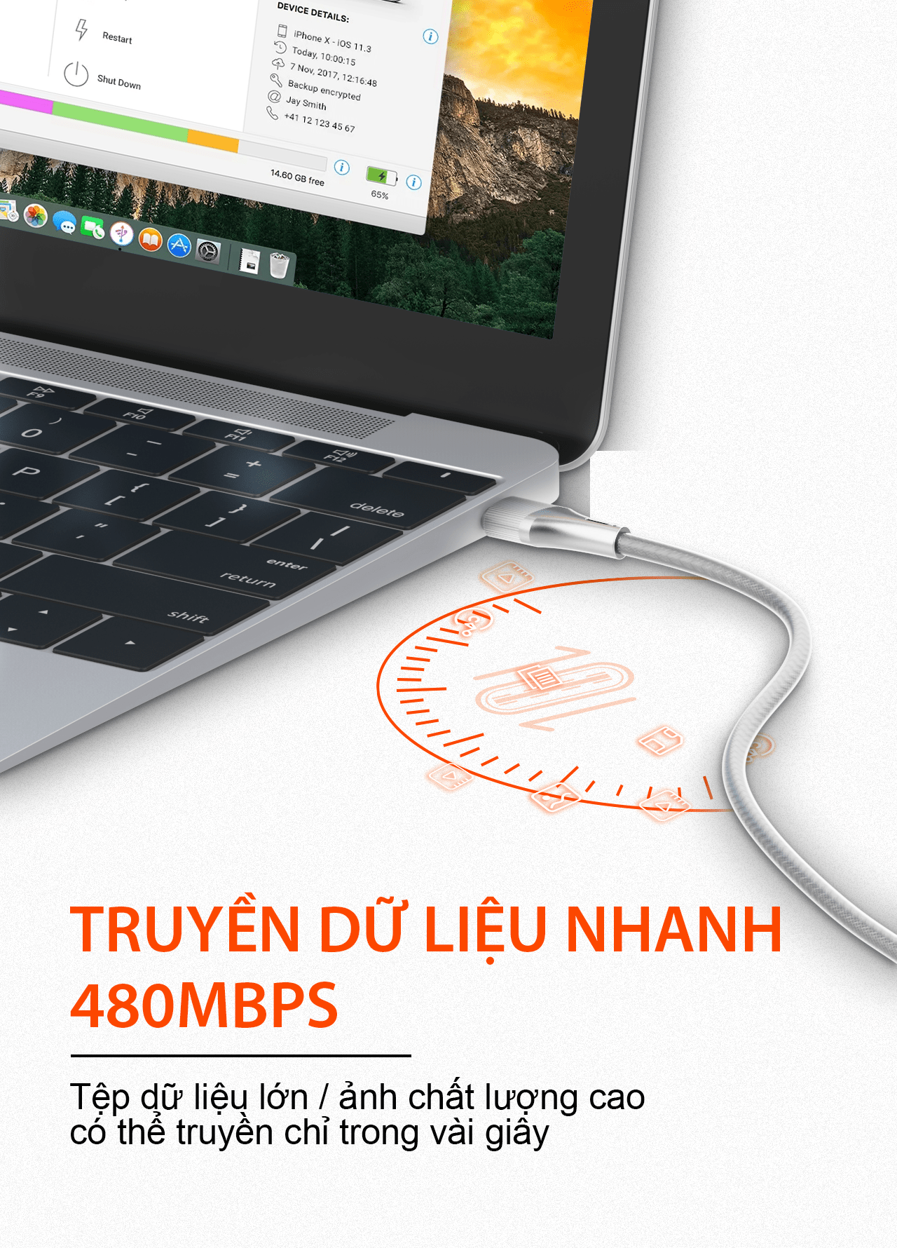 Cáp siêu nhanh SUPER LC631c-100W Type-C (C-C) E-Marker 100W 1m